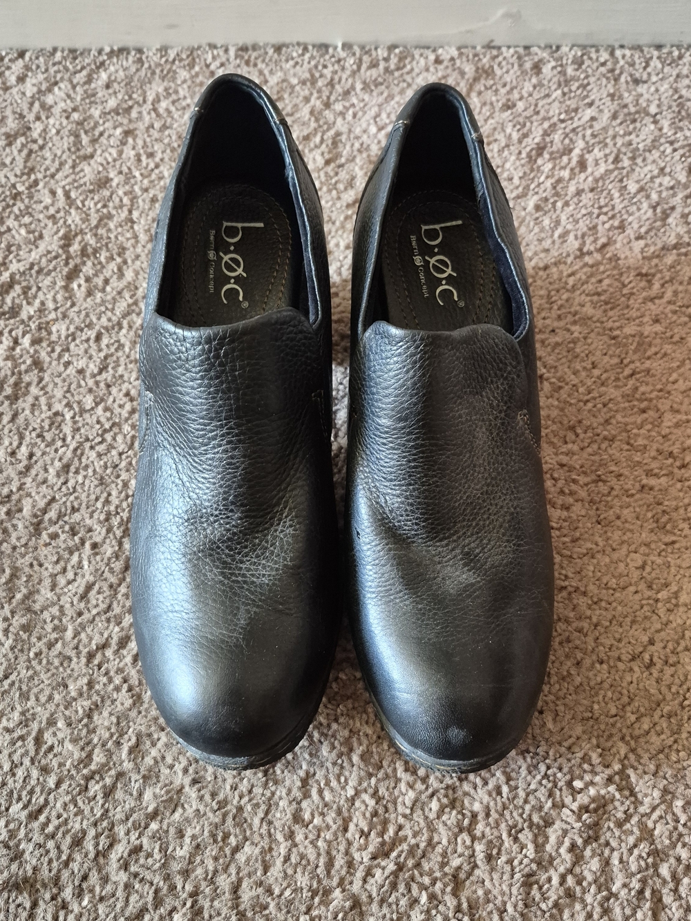 b.o.c. Black Leather Slip-On Booties